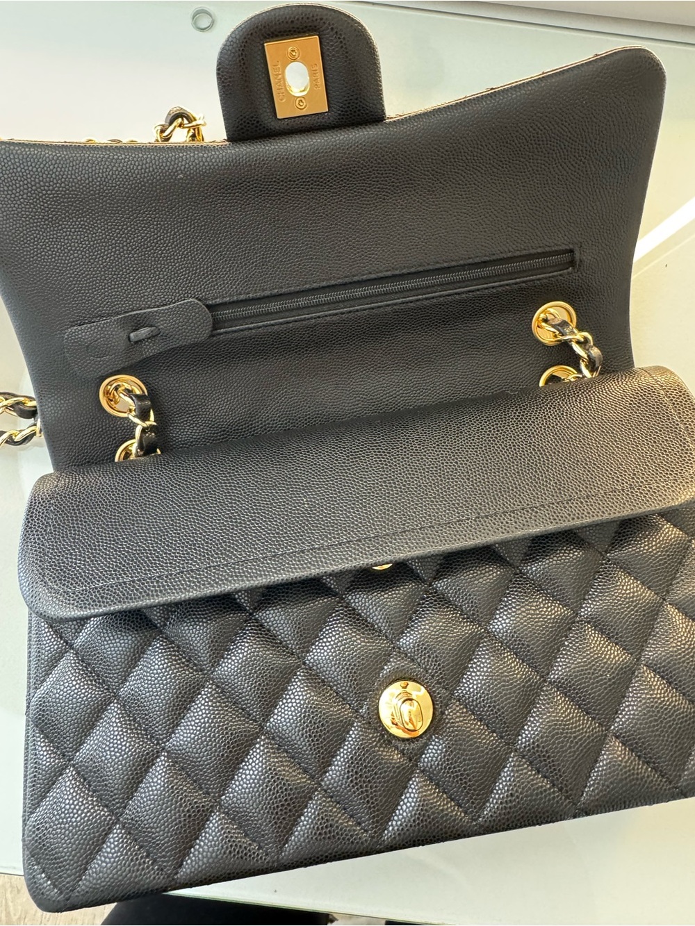 CHANEL Black Quilted Shoulder Bag with Gold Hardware - Picture 6 of 10